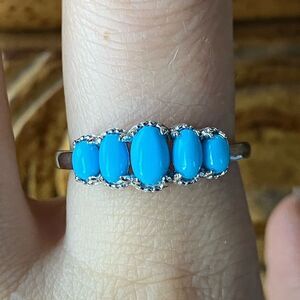 Genuine Sleeping Beauty Turquoise Sterling Silver Ring Size 9